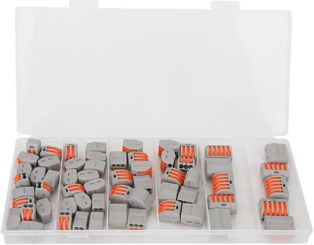 Main image of 60 Pcs Electric Cable Connector Universal Quick Connecting Terminal Wiring Cable Connector Block Threader Splitter