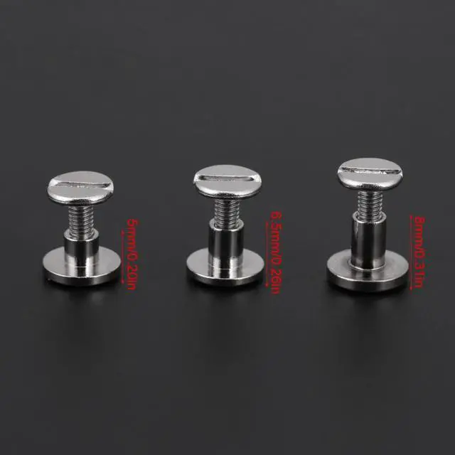 Alt view image 4 of 7 - 20pcs/Set Flat Head Screw Rivets Leather Belt Repair Supplies Durable Brass Threaded Flat Nut Nail Rivets Screws Tools - 8MM