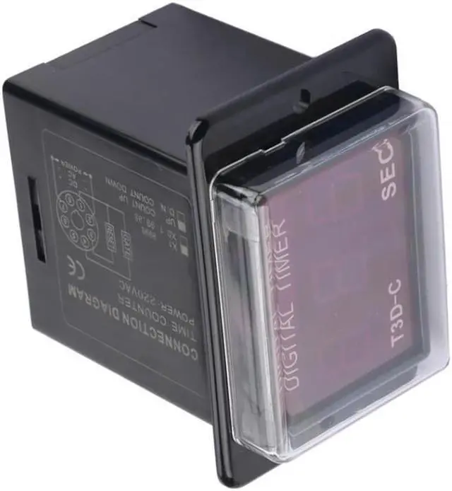 Alt view image 2 of 6 - T3D-C Digital LED Time Counter Timer Delay Time Relay 8-Pin 99.9/999 SEC 220VAC Digital Time Counter