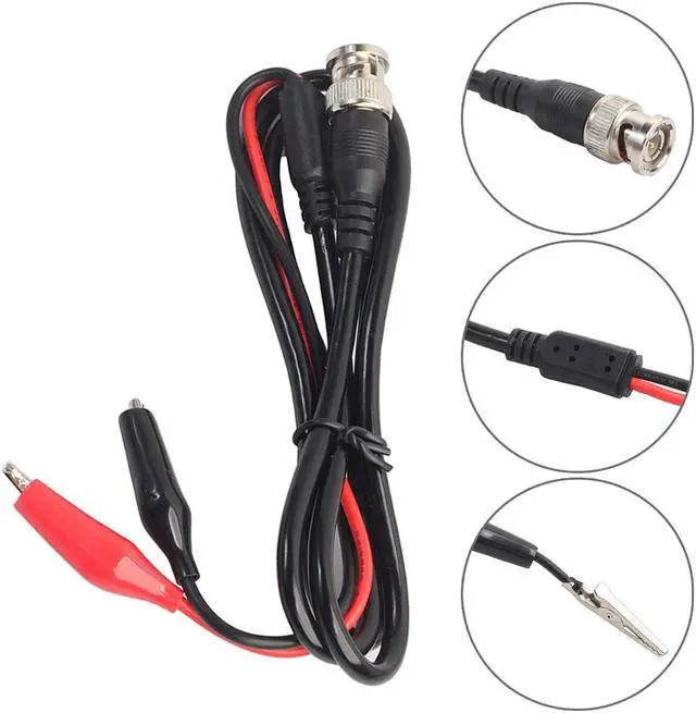 Alt view image 2 of 6 - 1m BNC Male Plug to Dual Alligator Clip Oscilloscope Testing Lead Cable Probe Electrical Tool Accessories