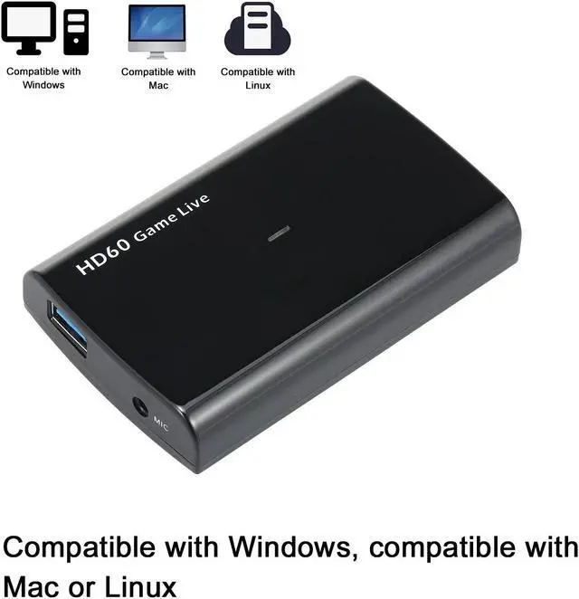 Alt view image 5 of 7 - Ezcap266 1080P HD Video Game Capture Box for Live Video Support 1080P Video Input and Output MIC Input Black