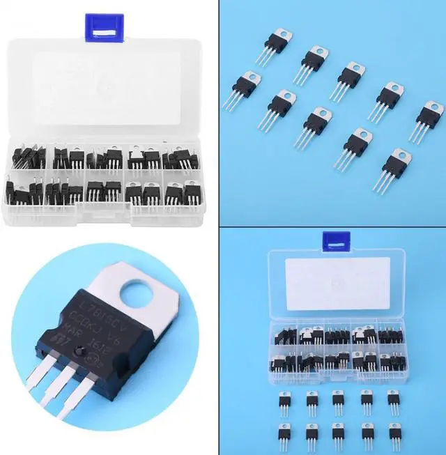 Alt view image 7 of 7 - 60pcs Assorted Transistor 10 Values L7805CV-LM317t Transistor Assortment Kit Set With Storage Box