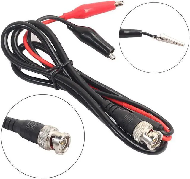 Main image of 1m BNC Male Plug to Dual Alligator Clip Oscilloscope Testing Lead Cable Probe Electrical Tool Accessories