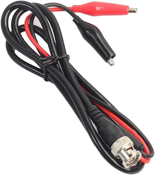 Alt view image 4 of 6 - 1m BNC Male Plug to Dual Alligator Clip Oscilloscope Testing Lead Cable Probe Electrical Tool Accessories