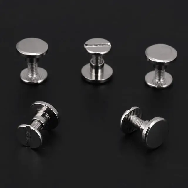Alt view image 7 of 7 - 20pcs/Set Flat Head Screw Rivets Leather Belt Repair Supplies Durable Brass Threaded Flat Nut Nail Rivets Screws Tools - 8MM