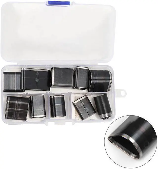 Alt view image 4 of 7 - 24Pcs Hollow Hole Shaped Punch Set Short Leather Belt Drilling Tool Oval Round Square Leather Craft Tool