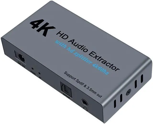 Main image of E12 4K 60HZ HD Video Extractor with Optical Toslink Splitter Spdif&3.5mm AUX Stereo Video Converter HD 1.4 Splitter 1 IN 2 OUT Audio Adapter