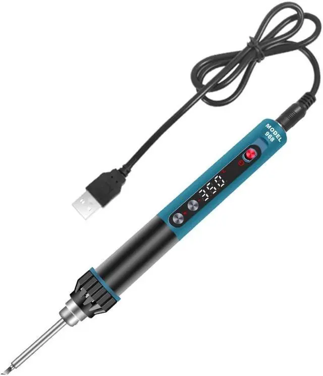 Alt view image 6 of 7 - Color Display Electric Soldering Iron Portable Electric Soldering Iron Precise Temperature Adjustment Intelligent Sleep Automatic Shutdown Quick Heating with 5V-24V Voltage Range - USB Cable