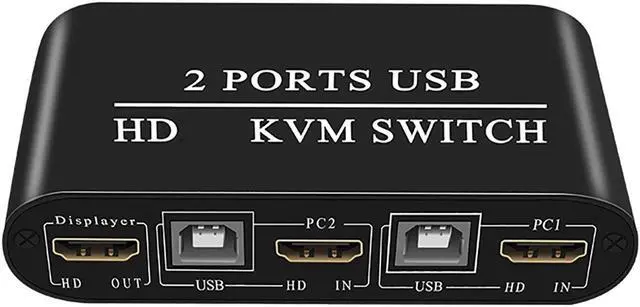 Main image of KH21 4K30Hz Switcher HD USB KVM 2 Port Splitter for Sharing Monitor Keyboard Mouse Printer Plug And Play HD Audio Extractor Spdif Video Converter Video Adapter