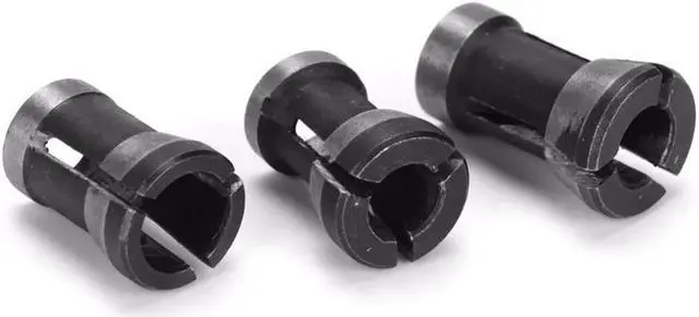 Alt view image 2 of 5 - 3pcs 6mm 6.35mm 8mm Collet Chuck Adapter Woodworking Milling Trimming Cutter Chuck Engraving Head HSS Conversion Chuck