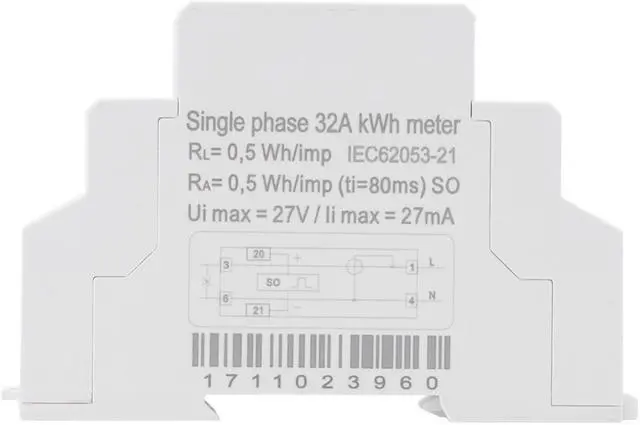 Alt view image 4 of 5 - Newstyle Din-rail Energy Meter Digital Single Phase Electric Meter 220V 5-32A Electronic KWh Meter High Accuracy Measuring Tool