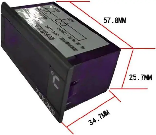 Alt view image 4 of 5 - ZFX-900 Embedded Temperature Meter Intelligent Digital Temperature Display Panel for Refrigerator Deepfreeze Cold Closet
