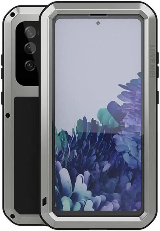 Main image of LOVE MEI Shock Dirt Proof Water Resistant Metal Armor Cover Phone Case for Samsung GALAXY S20 Fe - Silver