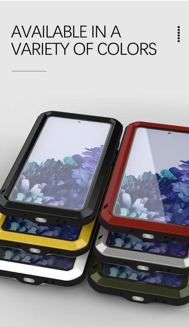 Alt view image 4 of 4 - LOVE MEI Shock Dirt Proof Water Resistant Metal Armor Cover Phone Case for Samsung GALAXY S20 Fe - Black