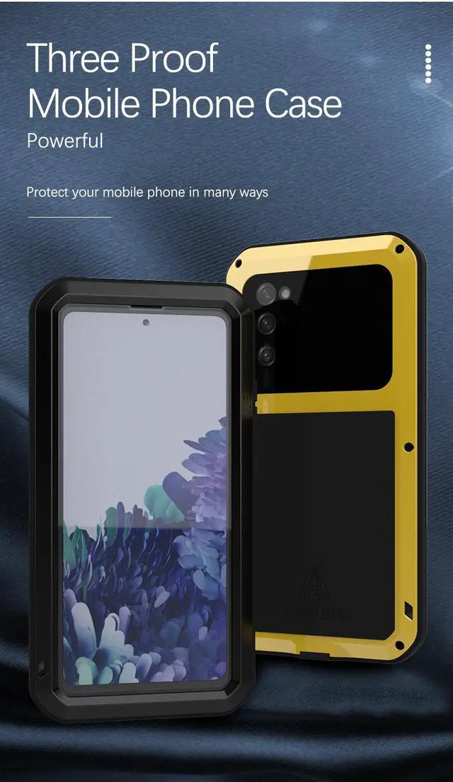 Alt view image 3 of 4 - LOVE MEI Shock Dirt Proof Water Resistant Metal Armor Cover Phone Case for Samsung GALAXY S20 Fe - Black