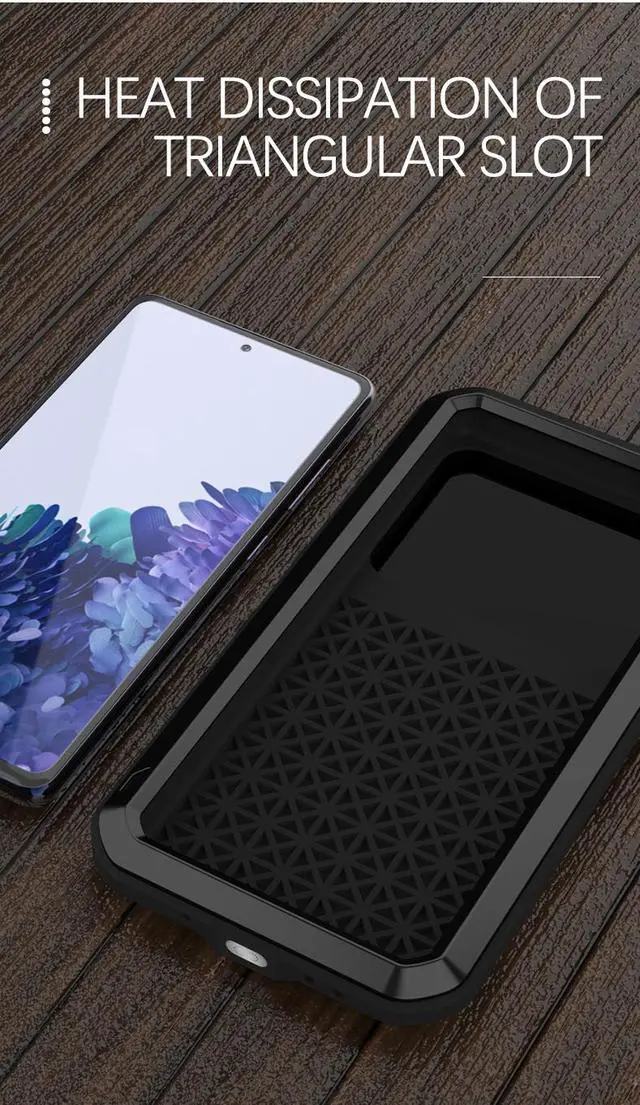Alt view image 7 of 7 - LOVE MEI Shock Dirt Proof Water Resistant Metal Armor Cover Phone Case for Samsung GALAXY S20 Fe - Army Green