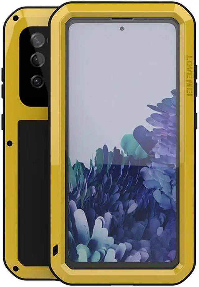 Main image of LOVE MEI Shock Dirt Proof Water Resistant Metal Armor Cover Phone Case for Samsung GALAXY S20 Fe - Yellow