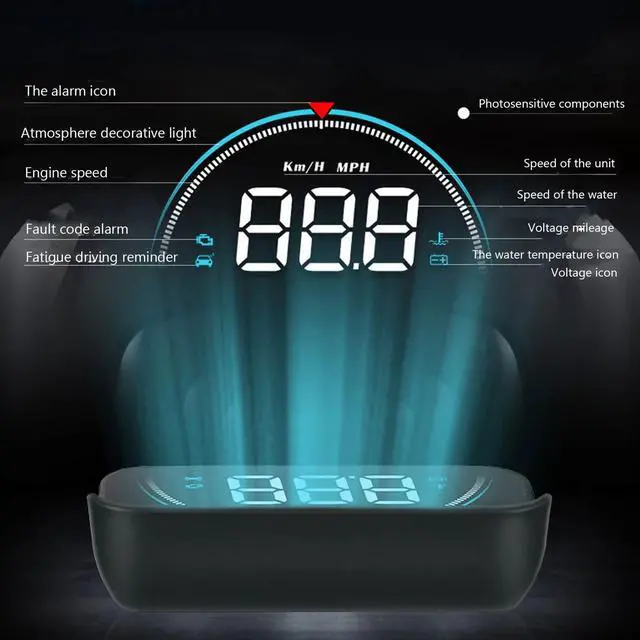 Alt view image 2 of 7 - Intelligent Heads Up Display High Definition Speedometer For Automobile Vehicle Heads Up Display Car Digital Speedometer