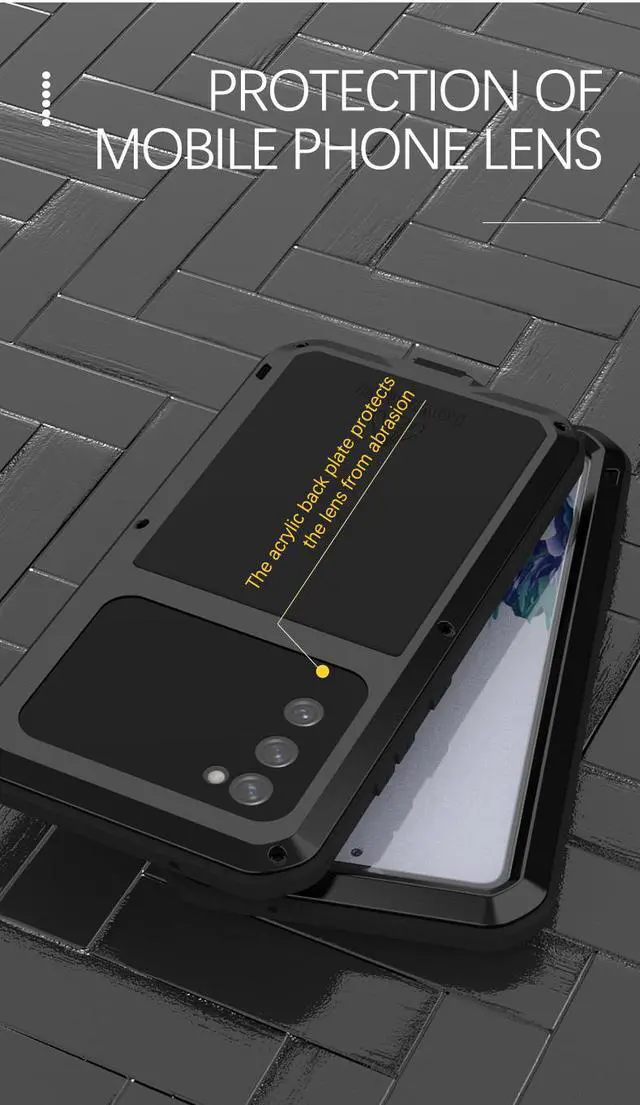 Alt view image 5 of 7 - LOVE MEI Shock Dirt Proof Water Resistant Metal Armor Cover Phone Case for Samsung GALAXY S20 Fe - Army Green