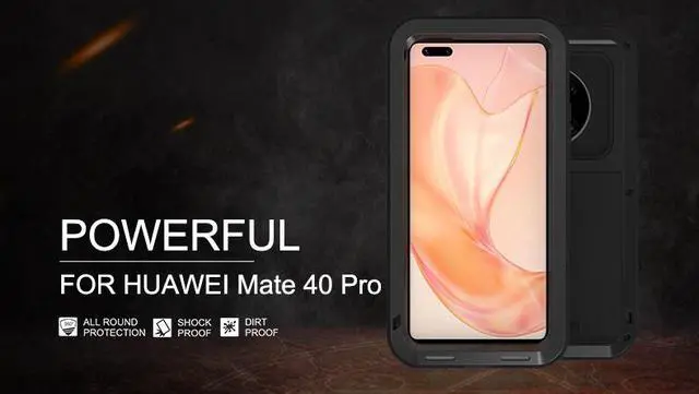 Alt view image 2 of 7 - LOVE MEI Shock Dirt Proof Water Resistant Metal Armor Cover Phone Case for HUAWEI Mate 40 Pro - Army Green