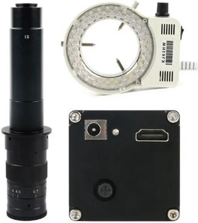 Main image of NEW 1080P HDMI Electronic Digital Industrial Video Microscope & Adjustable LED Microscope Lamp & 300X C-Mount Lens For Phone Repair Soldering