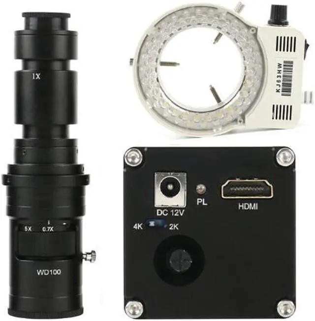 Main image of 2020 NEW 2K 4K 1080P HDMI Digital Industrial Video Microscope Camera & 500X C-Mount Lens Whit 56-LED Adjustable Ring Light For Phone PCB Soldering