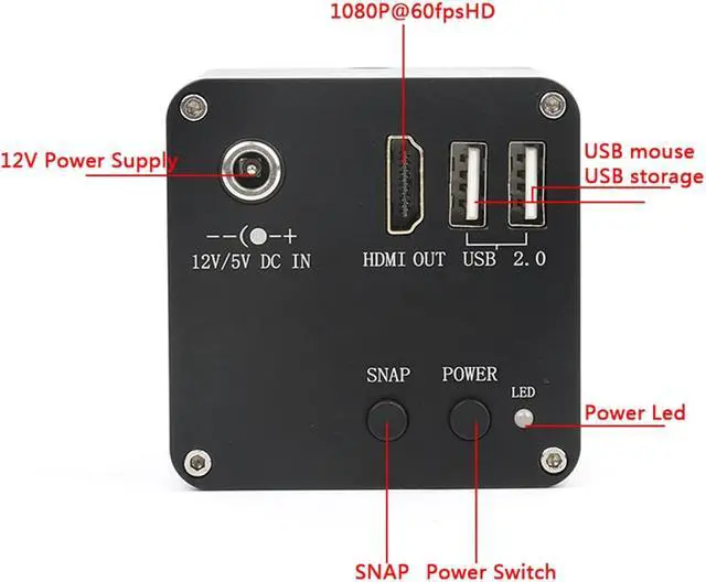 Alt view image 2 of 7 - 2020 New 4MP 1080P 60FPS FHD HDMI C Mount Digital Industrial Video Microscope Camera Video Image Storage UI Measurement Scale
