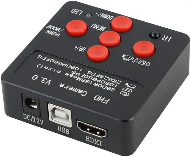 Alt view image 2 of 7 - 38MP 2K 1080P HDMI USB TF Video Recorder Lab Industrial Soldering Video Microscope Camera & Big Visual Field 60mm Lens