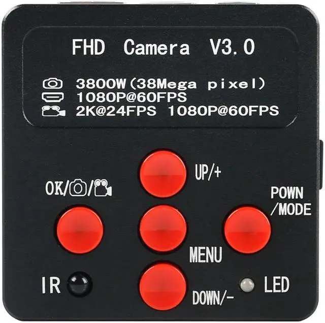 Alt view image 3 of 7 - 38MP 2K 1080P HDMI USB TF Video Recorder Lab Industrial Soldering Video Microscope Camera & Big Visual Field 60mm Lens