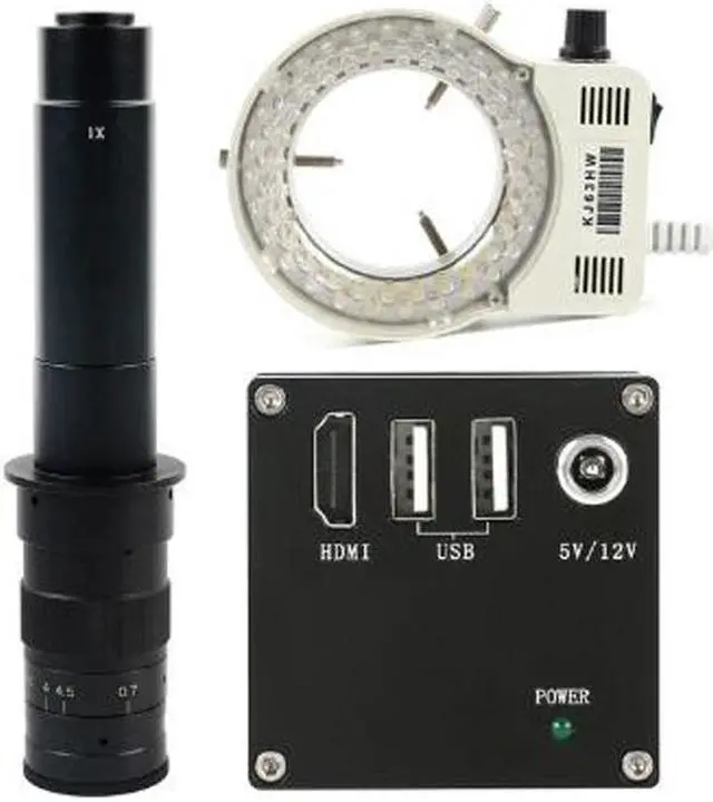 Main image of HD 2K 1080P HDMI Measurement Video Microscope Camera U Disk Storage Video Recorder & Adjustable 56-LED Microscope Lamp & 300X C-Mount Lens For Phone PCB Soldering