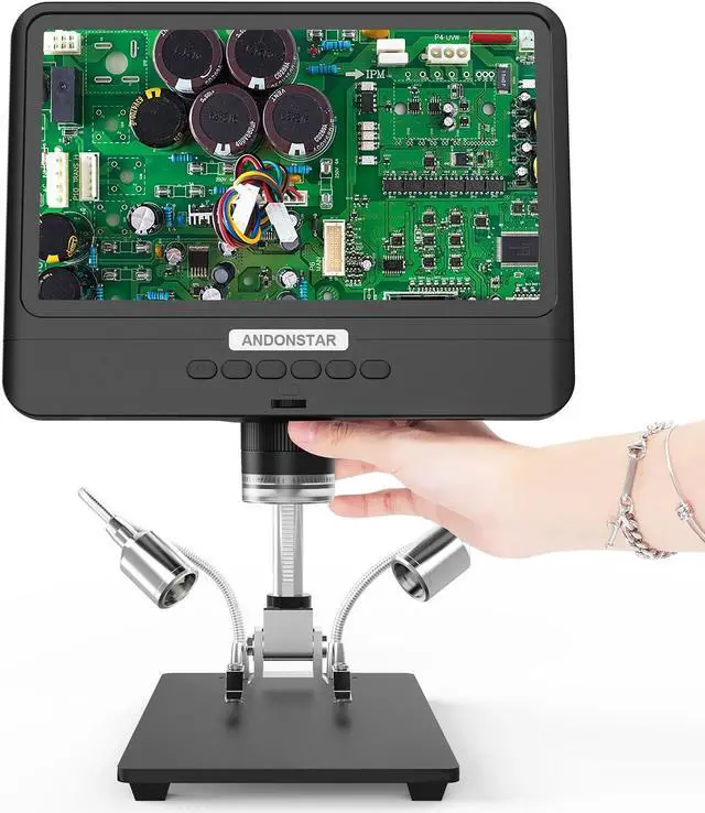 Alt view image 7 of 7 - Andonstar AD208S 8.5 Inch LCD Display Screen 5X-1200X Digital Microscope 1280 * 800 Adjustable 1080P Scope Soldering Tool with Two Fill Lights