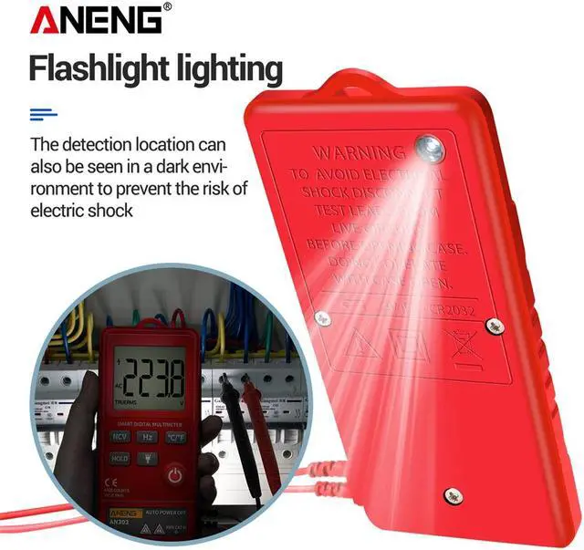 Alt view image 5 of 7 - ANENG AN303 Digital Multimeter 4000 Count LCD Display Automatic Range Universal Meter with Backlight NCV Test Meter with Color Box - Red