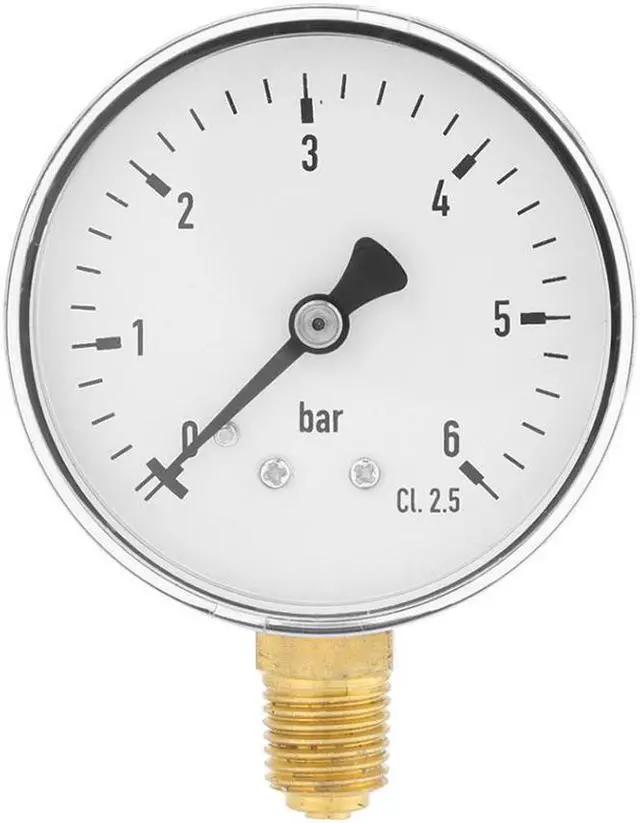 Main image of 0-6bar 1/4" NPT Thread Pressure Gauge Side Mount Manometer 6cm Dial Plate For Fuel Air Oil Water Pressure Measuring Tools