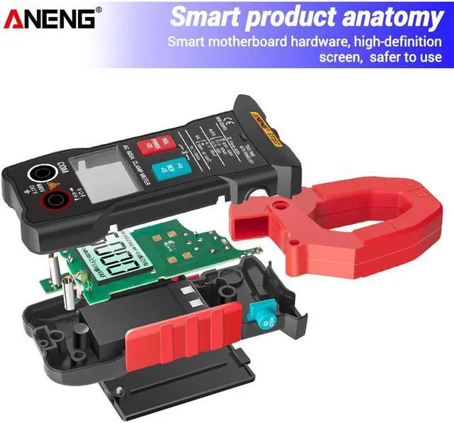 Alt view image 3 of 7 - ANENG ST207 Digital Bluetooth Multimeter Clamp Meter 6000 Count True RMS DC/AC Voltage Tester AC Current Hz Capacitance Ohm & Packing Box - Orange
