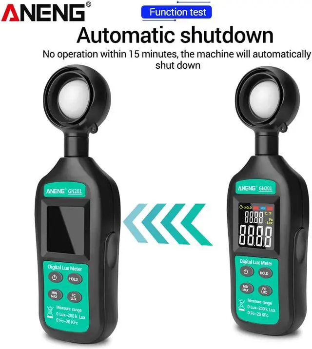 Alt view image 4 of 7 - ANENG GN201 Luxmeter Digital Light Meter 200K Lux Meter Photometer uv Meter UV Radiometer Handheld Illuminometer Photometer
