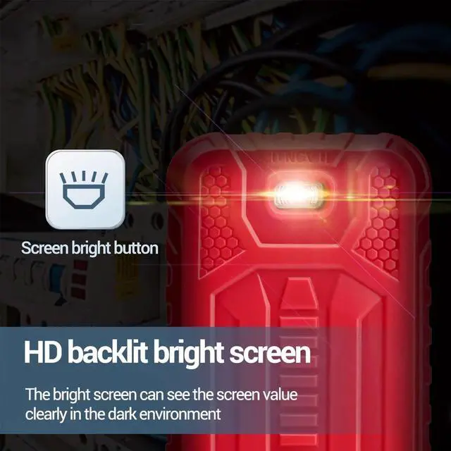 Alt view image 4 of 7 - ANENG 619A 6000 Counts LCD Digital Multimeter Pocket Size True RMS Universal Tester Measure AC/DC Voltage & Current Resistance Capacitance Continuity Diode NCV Test - Red