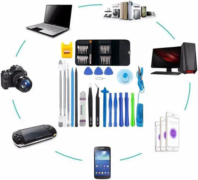 Alt view image 3 of 7 - Professional 46 in 1 Mobile Phone Screen Opening Repair Tools Kit Screwdriver Pry Disassemble Tool Set for iPhone Samsung Ipad