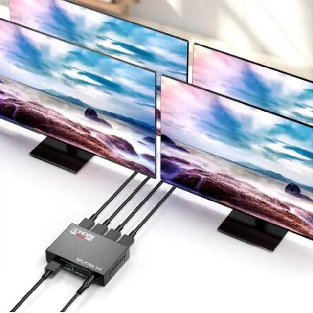 Alt view image 5 of 7 - HDMI Splitter HDCP 4K 1x4 1 To 4 Power Amplifier 1080P 3D 1x4 AudioSsplitter HDMI Converter 1x4 HDMI Adapter