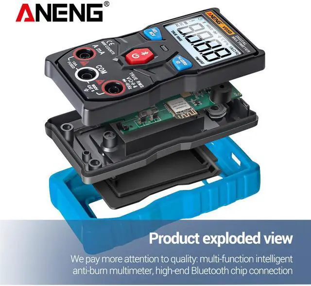 Alt view image 6 of 7 - ANENG V05B Digital Bluetooth Multimeter 6000 Counts Professional Analog Multimeter AC/DC Currents Voltage Mini Testers True RMS Multimetro - Blue