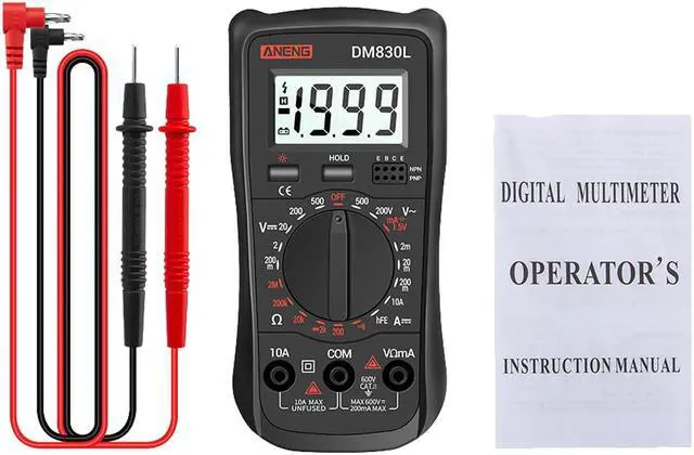 Main image of ANENG DM830L Digital Multimeter Meter Testers 1999 Count Electrical Transistor Capacitance DC/AC Multimetro With LCD Backlight