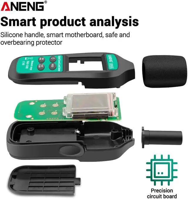 Alt view image 3 of 7 - ANENG GN101 Digital Noise Meter Measurement 35-135 db Intelligent Sound Level Meter Decibel Monitor Logger Diagnostic-Tool