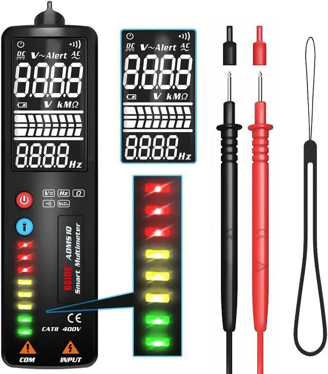 Alt view image 6 of 7 - BSIDE ADMS1Q 2.4” LCD Voltage Detector Pen Non-contact AC Voltage Tester Volt Ohm Hz Continuity V-Alert Tester with Flashlight