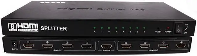 Main image of 4Kx2K HDMI Connector 1 In 8 out HDMI Adapter Full HD HDMI Switch Switcher Splitter for XBOX DVD PS3 PS4 Projector