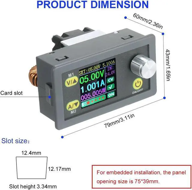 Alt view image 3 of 7 - Digital Control Module 5A 80W Constant Voltage Current Programmable Power Supply Module Adjustable Voltage Regulator Data Storage DC Power Module