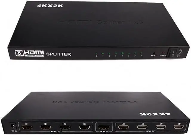 Alt view image 4 of 5 - 4Kx2K HDMI Connector 1 In 8 out HDMI Adapter Full HD HDMI Switch Switcher Splitter for XBOX DVD PS3 PS4 Projector