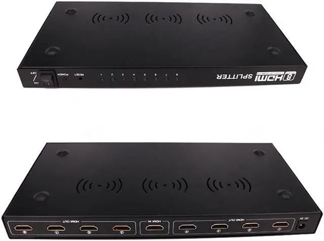 Alt view image 5 of 5 - 4Kx2K HDMI Connector 1 In 8 out HDMI Adapter Full HD HDMI Switch Switcher Splitter for XBOX DVD PS3 PS4 Projector