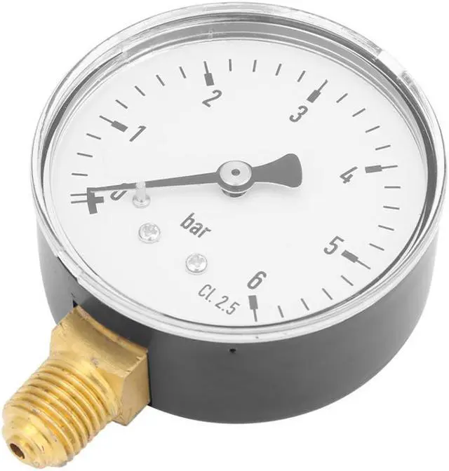 Alt view image 2 of 7 - 0-6bar 1/4" NPT Thread Pressure Gauge Side Mount Manometer 6cm Dial Plate For Fuel Air Oil Water Pressure Measuring Tools