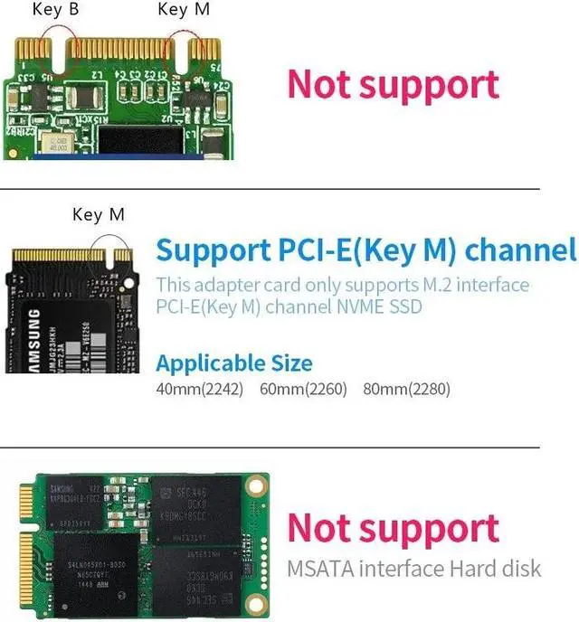 Alt view image 3 of 7 - M.2 NVME to USB3.0 Mobile Adapter Card Converter Card Support M.2 PCIE(Key M) Interface NVME SSD Not Support SATA Protocol