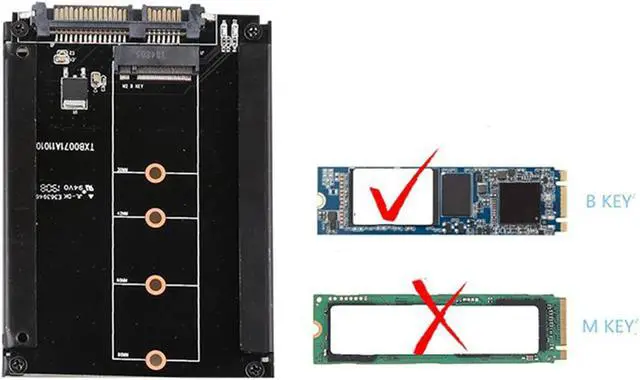 Alt view image 5 of 5 - M.2 NGFF SSD To 2.5 SATA 22Pin 6Gbps/s Expansion Adapter Card With Enclosure Socket M2 NGFF Adapter