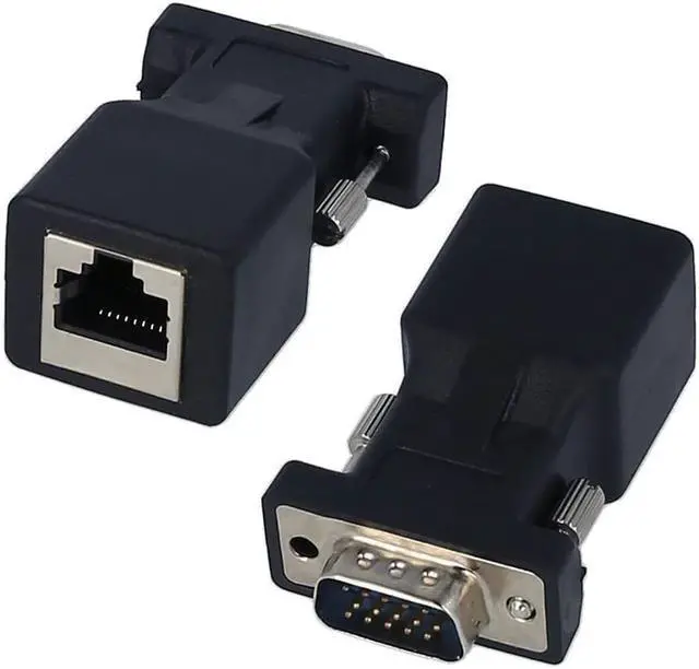 Alt view image 6 of 7 - 2PCS VGA to RJ45 Adapter VGA Male to RJ45 Adapter Ethernet Port Converter CAT5e CAT6 Network Cable Adapter